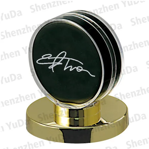 Acrylic Black Base Hockey Puck Souvenir Display Case Free Engrave Autograph Collectibles Ice Hockey Display Holder