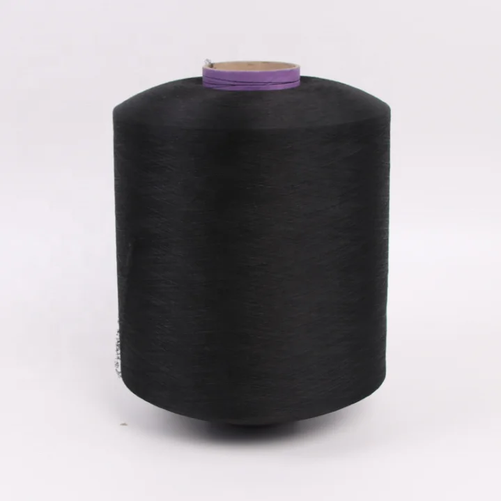 
Cheap black polyester yarn lycra yarn weaving sock yarn 