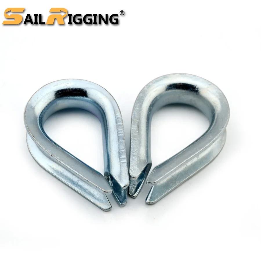 Electro Galvanized Carbon Steel Thimble Heavy Duty Wire Rope End Fitting Stamping Thimbles DIN6899B For Cable