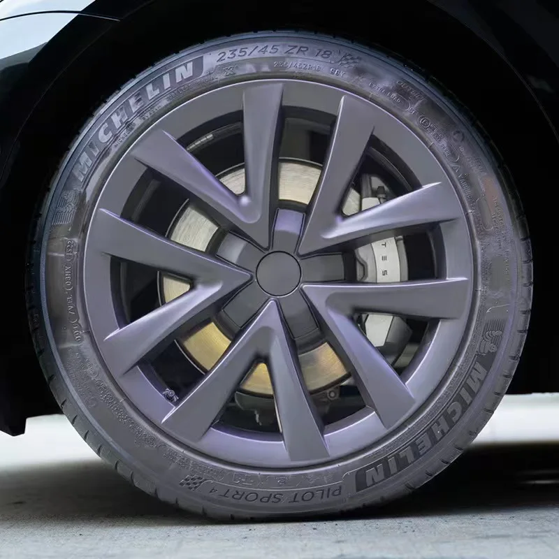 Automatic Performance Replacement 4PCS Hub Caps 18-Inch Hubcap Wheel Cover for Tesla Model 3 Wheel Hubcaps