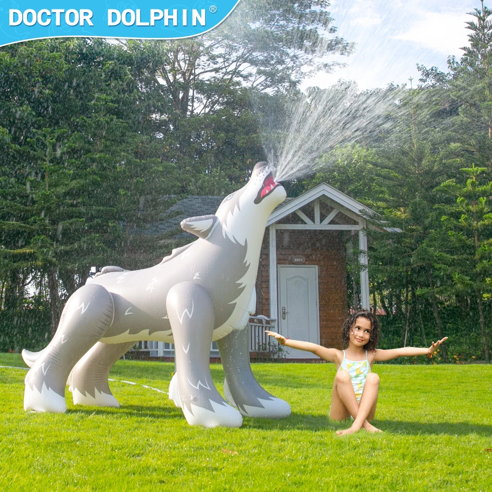 Wolf backyard garden lawn sprinkling water outdoor games summer inflatable sprinkler watering spray toys