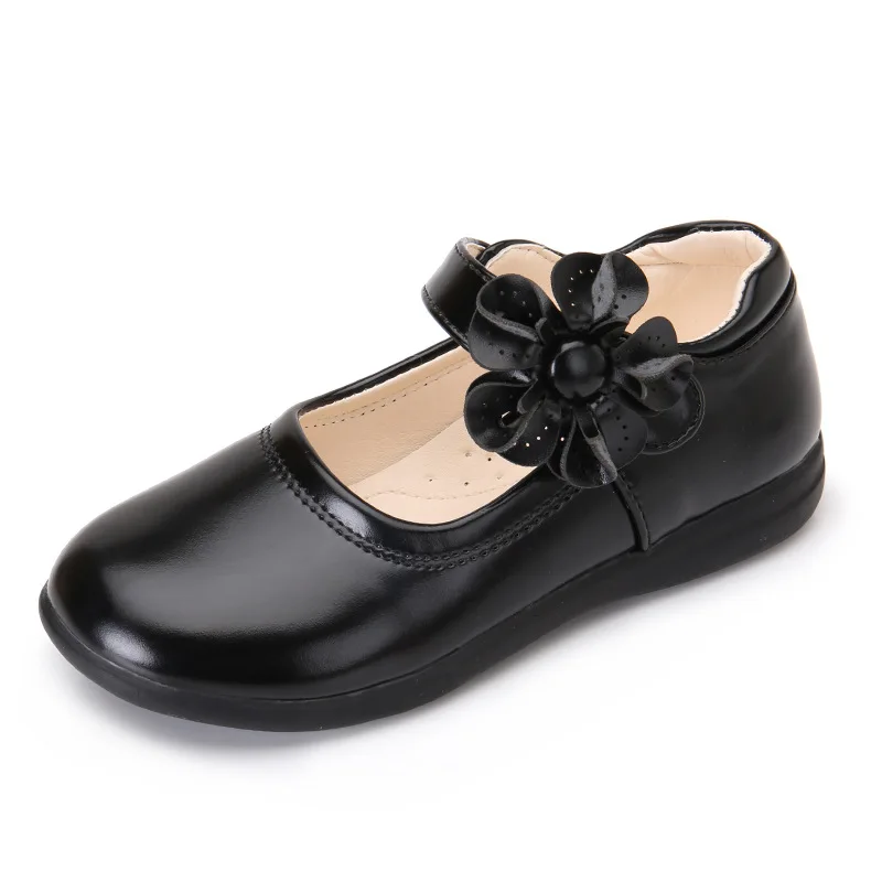 Girls PU Leather Shoes For Children Wedding Dress Princess School Shoes Kid Summer Bow-knot Black Student Sandals Korean Fashion