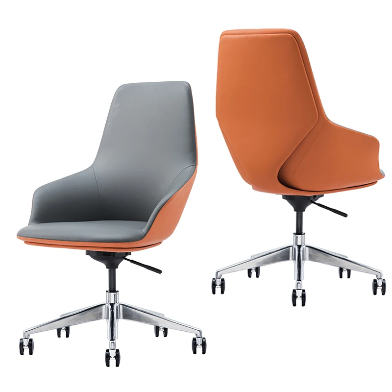 Modern Commercial Comfort Office Chair with Mid Back PU Leather Lift Staff Design Factory Price Furniture