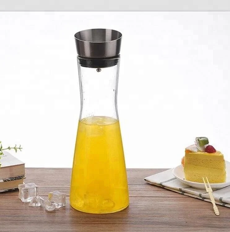 Glass Water Carafe With Lid And Protective Pour Drip Spout 1L Fridge Water Pitcher Bottle Dispenser carafe