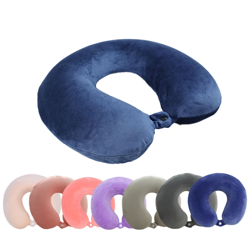 Custom Logo Support Traction Pain Relief U-Shaped Memory Foam Car Airplane Neck Pillow
