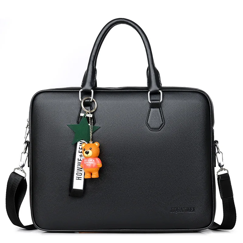 
2019 Vintage Luxury PU Pink Black Multifunction Business Bags Womens Waterproof Briefcase Leather Laptop Bag 