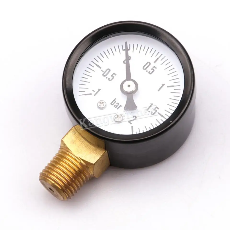 High quality stainless steel water gas pressure gauge with oil black iron bottom cover dry total pressure gauge