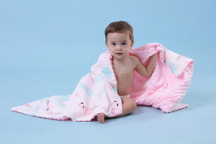 Hot Selling Customized Print design Soft And Comfortable Fleece Sleeping Newborn Baby Blanket Cheap Price Manufacture