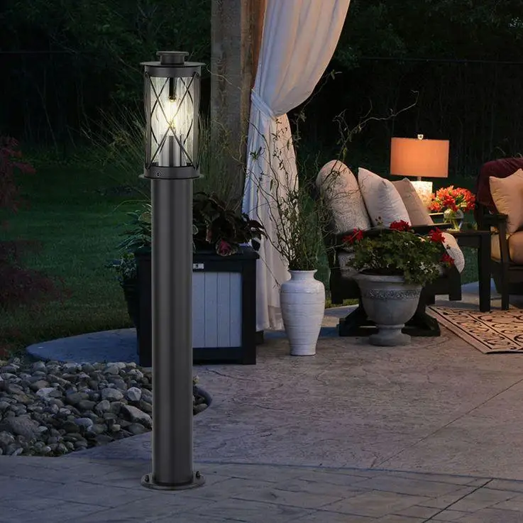 landscape waterproof twine stainless steel external e27 bollard lawn light for outdoor garden