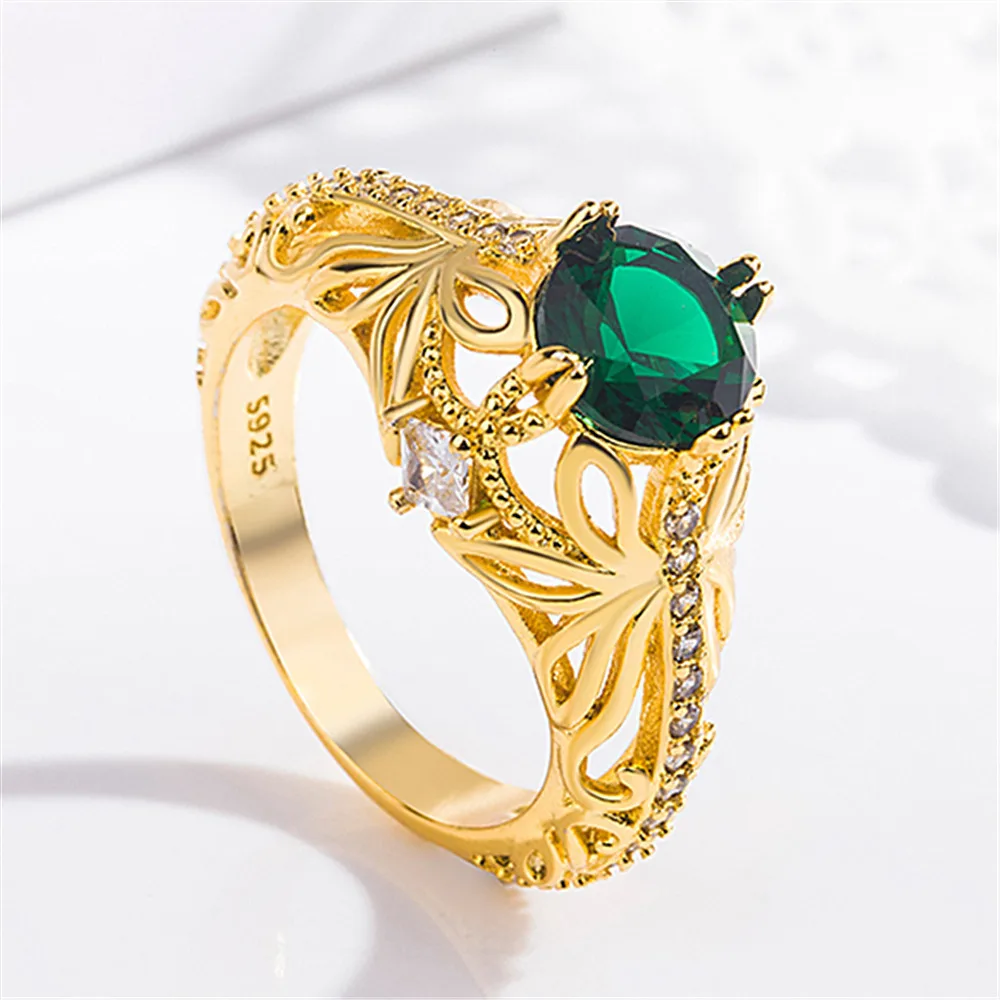 2019  green stone gold 14k   Ring
