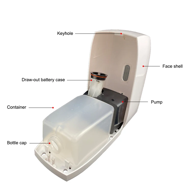 Commercial 1000ml Large Capacity Touch Free Hand Sanitizer Automatic Liquid Soap Dispenser For Hotel
