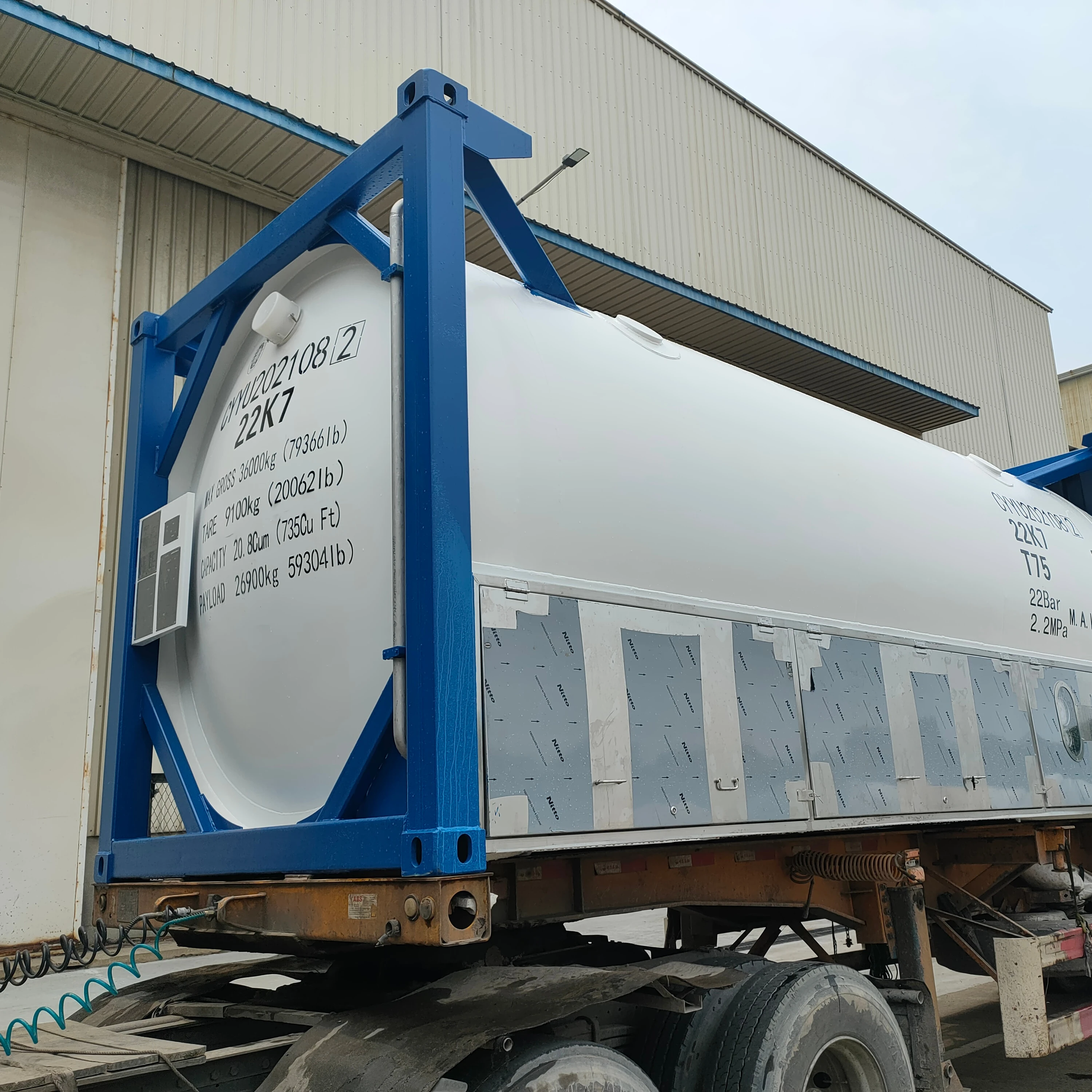 T75 20ft 22bar ASME  ISO Tanker Container with Liquid Argon