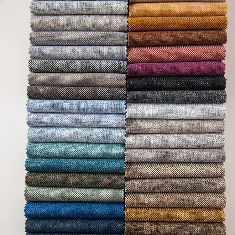 Home Textile 100% Polyester linen look upholstery fabric waterproof linen upholstery fabric for sofa
