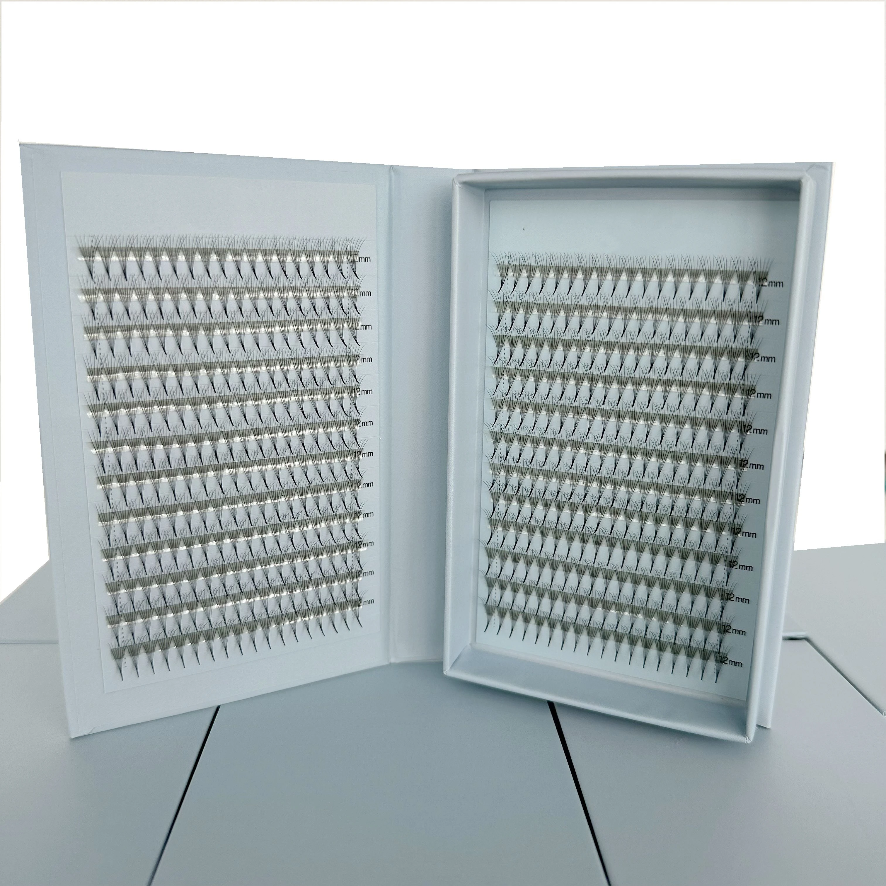 Custom Packing Wholesale 4D 6D C Curl Long Stem Super Narrow Pointy Thin Base Promade Fan Promade Lash Extension Fans