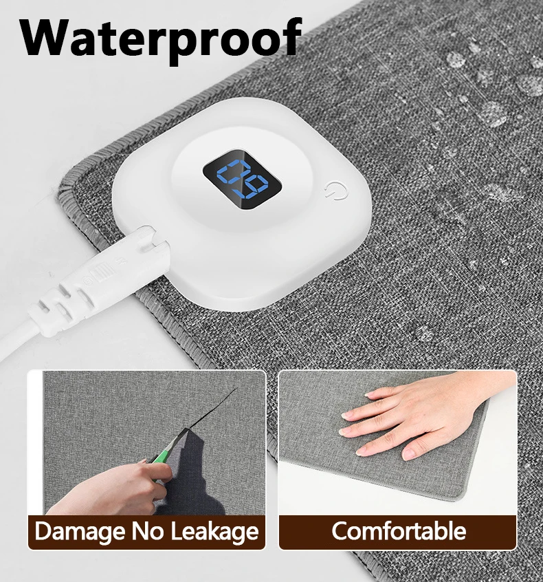 Oversized XXL Waterproof Six Levels Temperature Control Digital Display Heating Warmer Mouse Pad