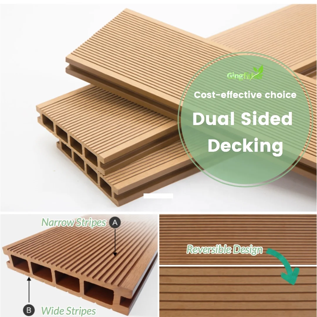 Eco-friendly Wood Plastic Composite WPC Floor Eco Decking Plank Crack-Resistant Outdoor WPC