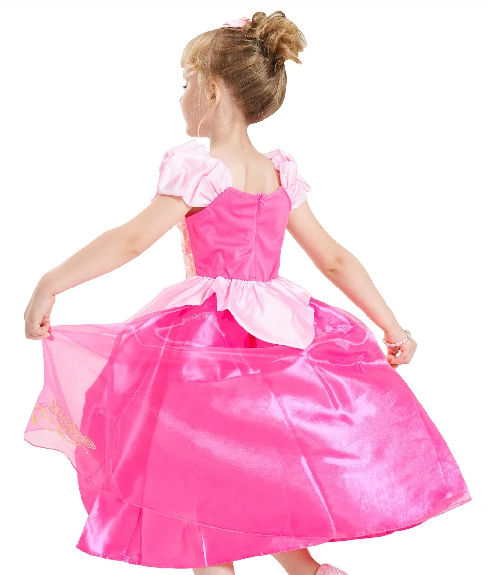 Disney Princess Costume, Fancy Dress Up Outfit for Birthday Party 3-12Years Snow White Cinderella Belle Aurora Rapunzel