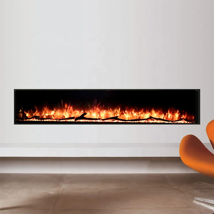 Electric Fire Place Insert Remote Control Realistic LED Flame Wall Recessed 100 inch Electric Fireplace