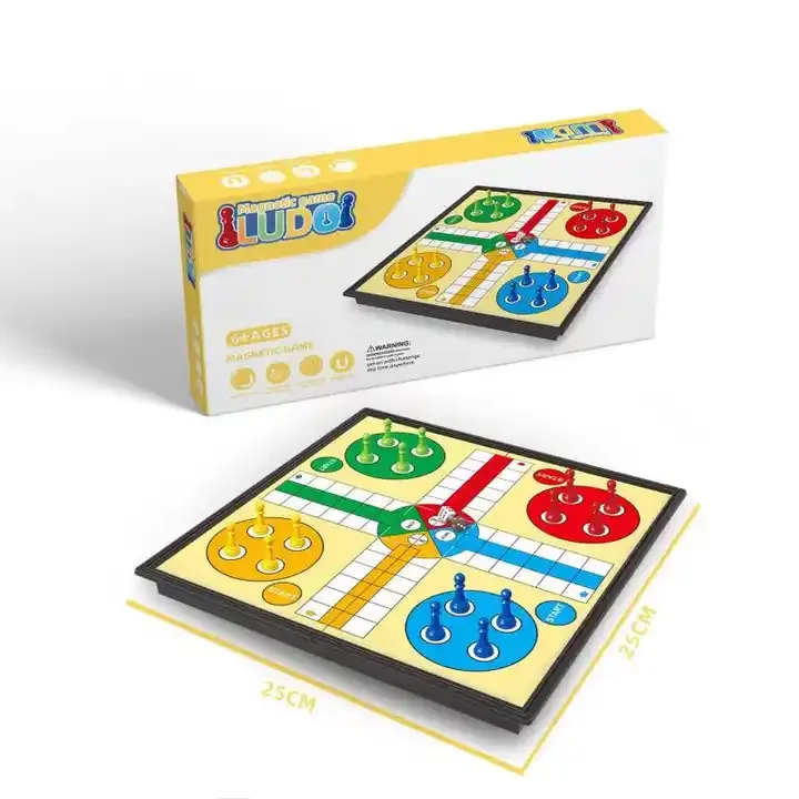 Indoor hotsale Game Portable Folding Board LUDO Travel Board Game Set Educational Folding Kids Chess LUDO Game For Gift