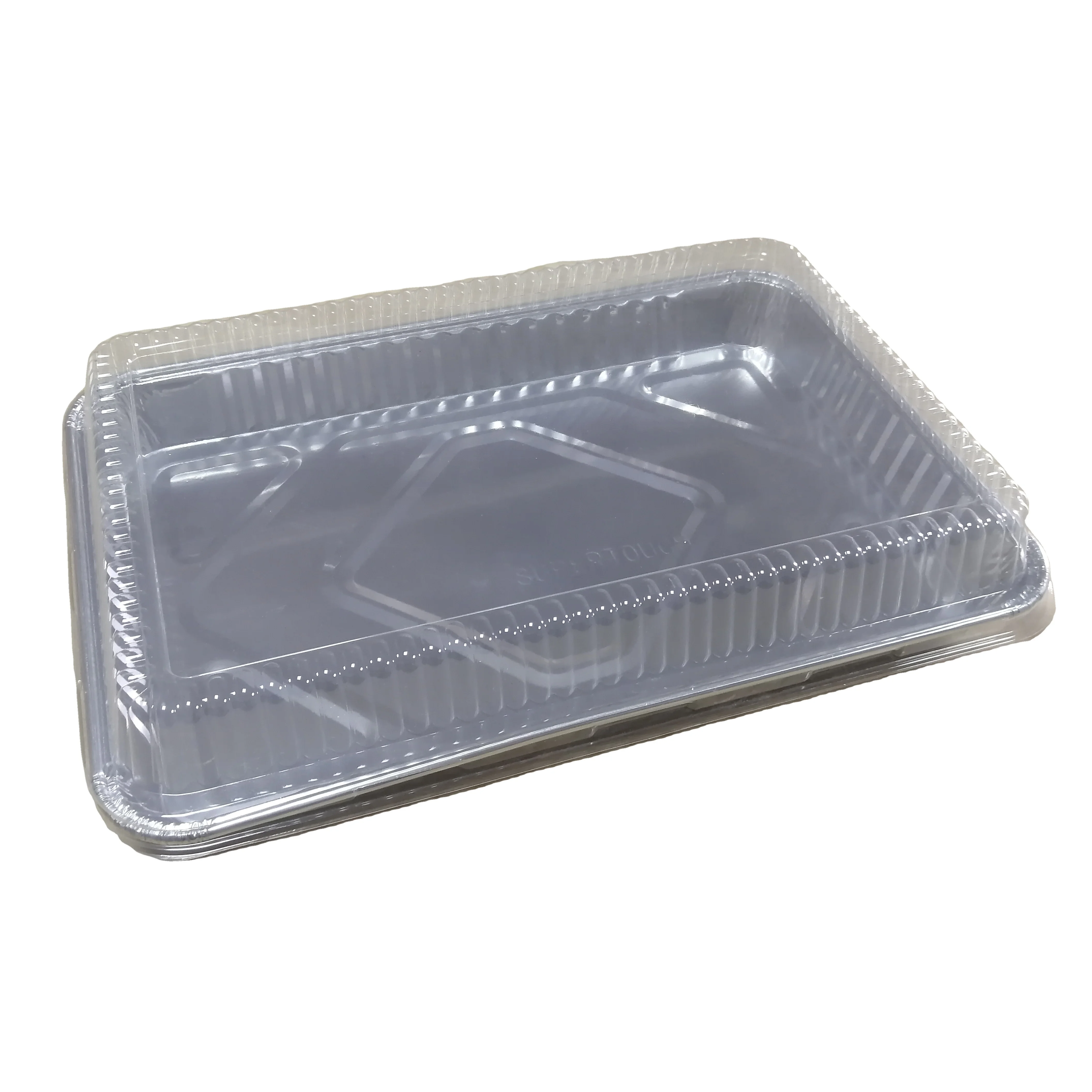 447.6*325*31.7mm Food grade 3700ml Large capacity aluminum foil platter shallow baking pan tray with lids food take away