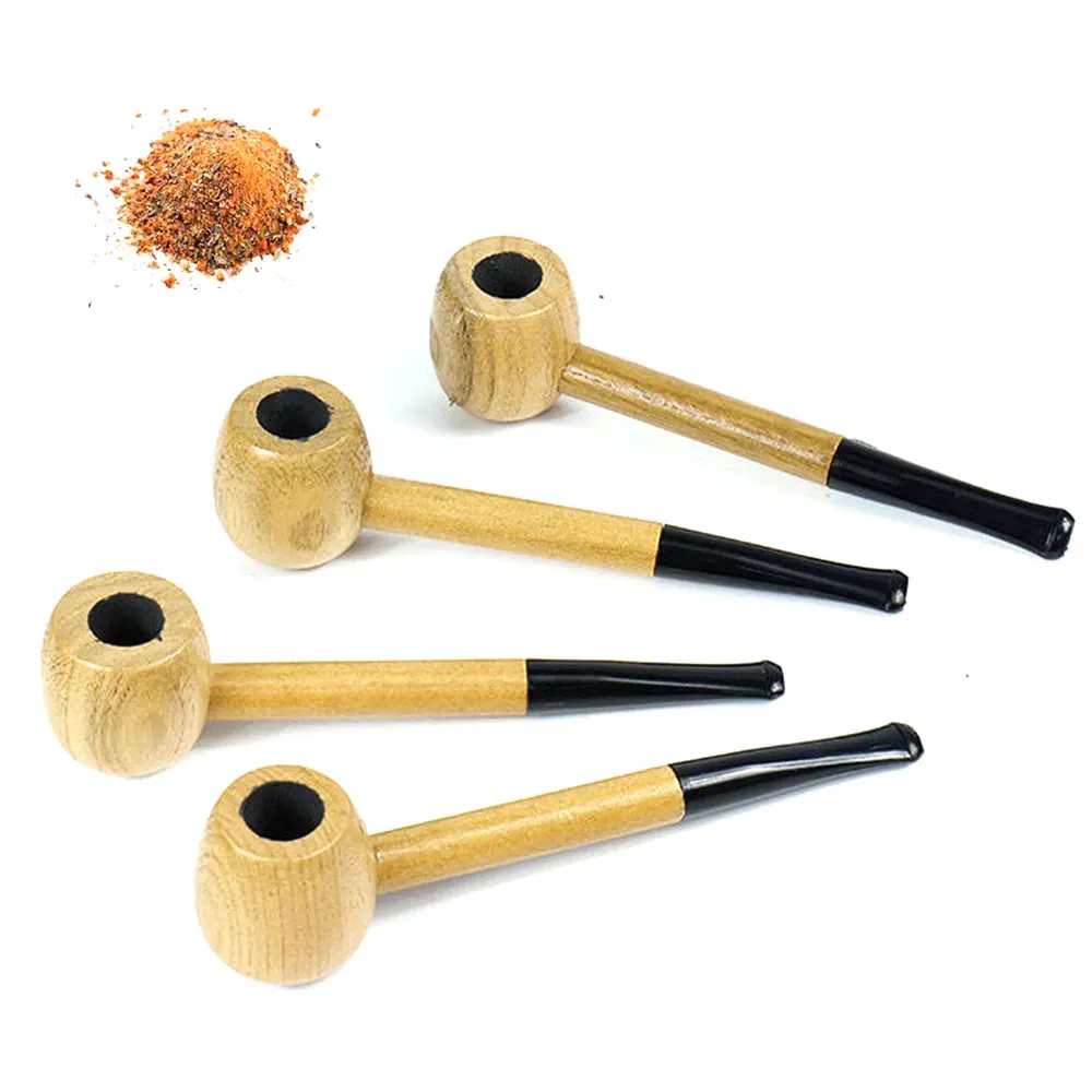 Wholesale Wooden Tobacco Smoke Water Cigarette Pipes Herb Wood Color Smoking Pipe