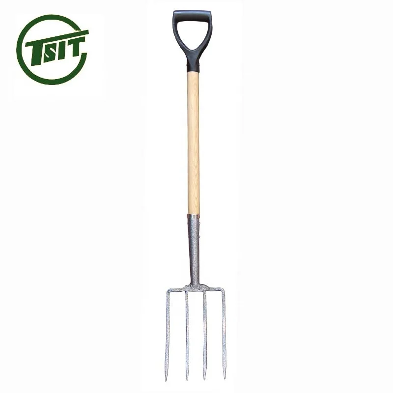 
F107 wooden handle steel garden farming pitch fork 