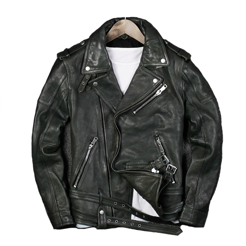 OEM Custom Classic Style Red Veg.Tanned Leather Biker Pilots Jacket Men