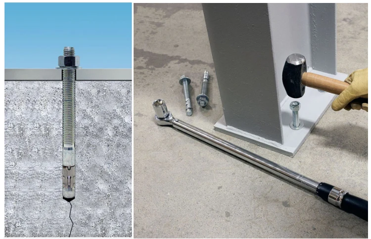 Hot Dip galvanized Carbon Steel Wedge Expansion Anchor Through Bolt grade 8.8 Silver Stainless Steel Hilti Chemical Wedge Anchor Sleeve Bolt For Concrete