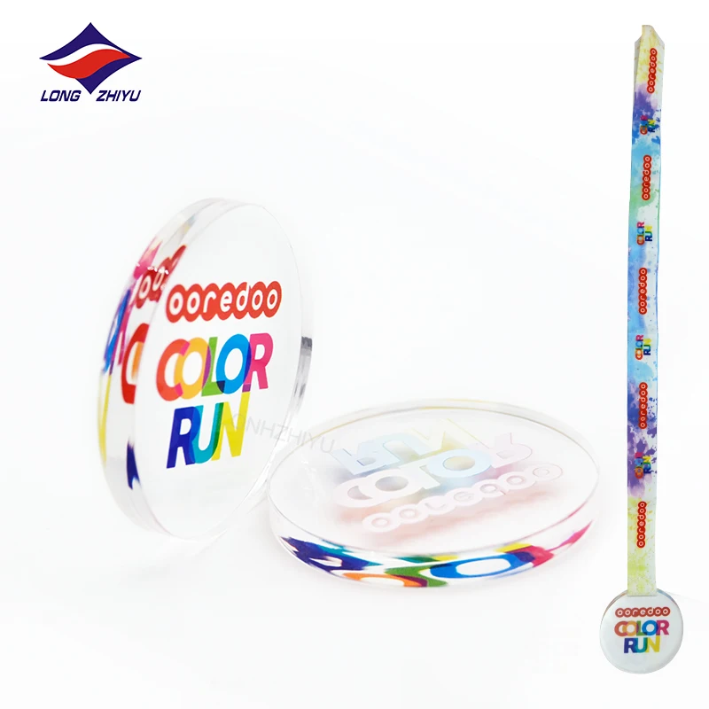 Longzhiyu 15years china professional manufacturer Customized Transparent sports Medals acrylic Marathon Medals Uae Medals