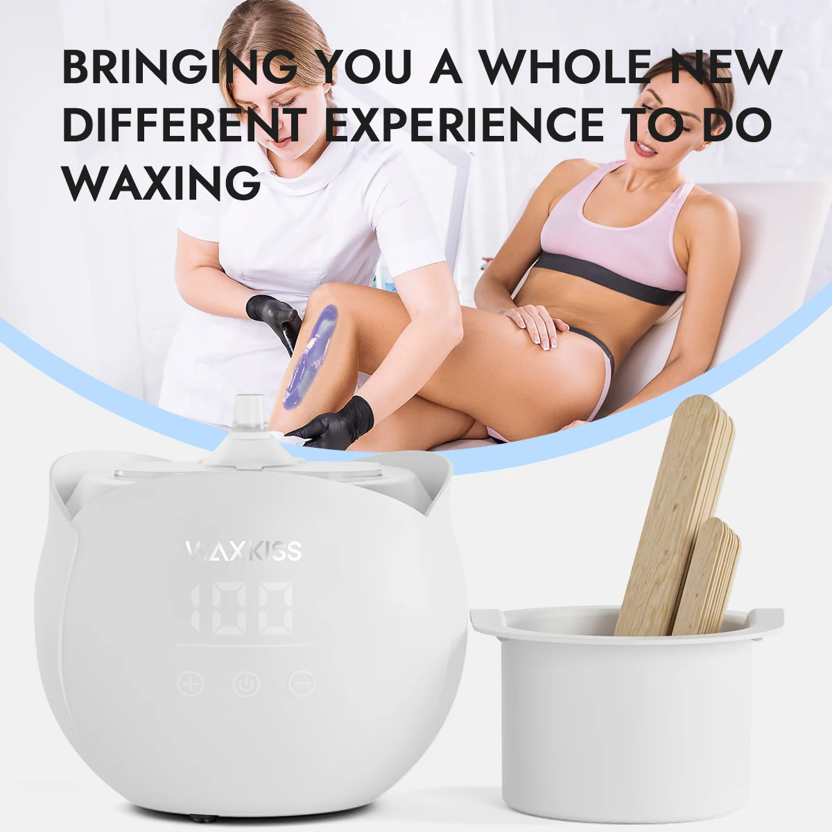 Waxkiss Flower Professional Digital Electric Depilatory Wax Hair Removal Home Waxing Kit Wax Warmer Kit For Hair Removal