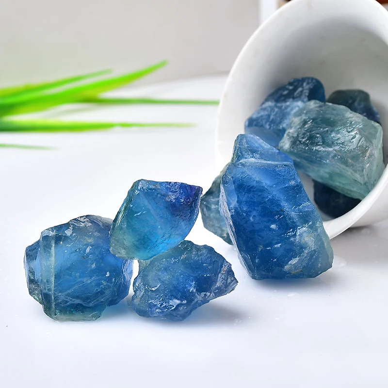 Natural blue fluorite raw stone natural rough stone crystal big stone for wholesale