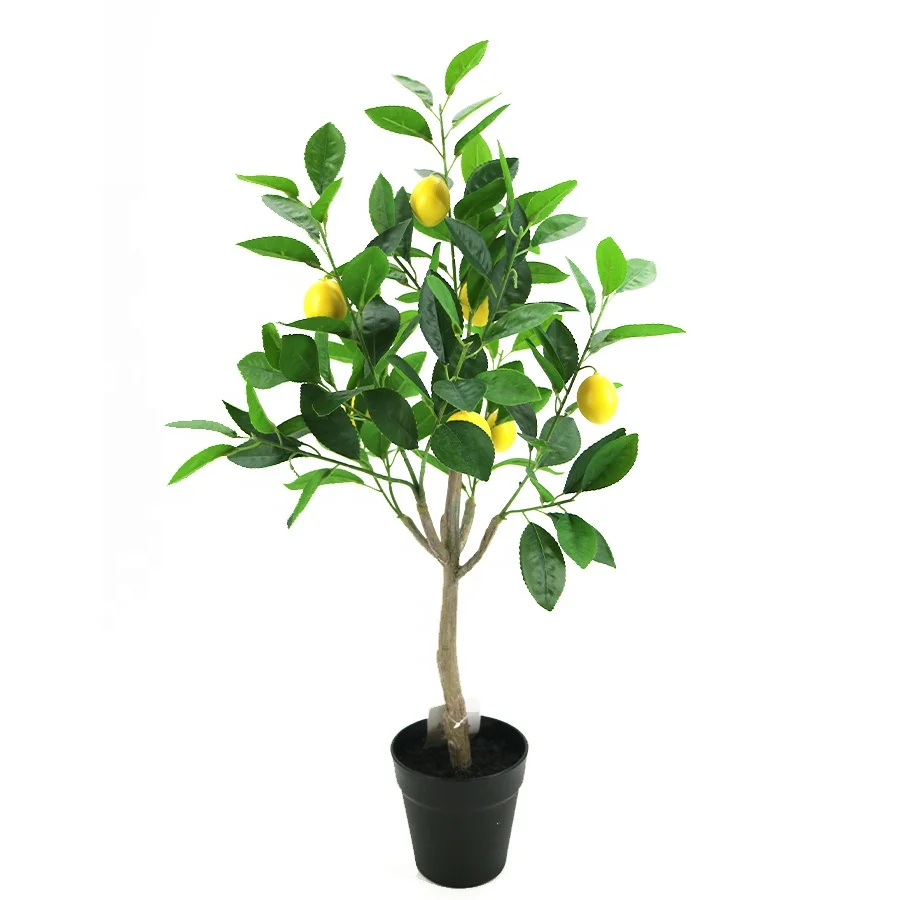 Wholesale 55cm high artificial lemon tree with plastic pot for home decoration