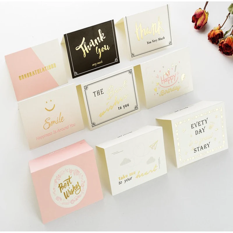 Custom Business Thank You Cards DIY Decoration Message Card Birthday Wishes Simple Creative Greeting Card