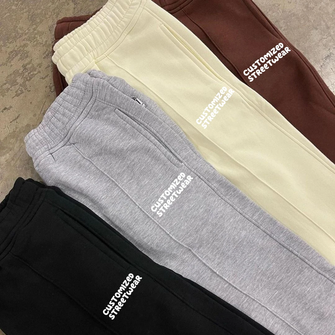 High Quality Multicolored Straight Leg Sweatpants Stylish Solid Custom Puff Print Men Baggy Trousers Sweat pants