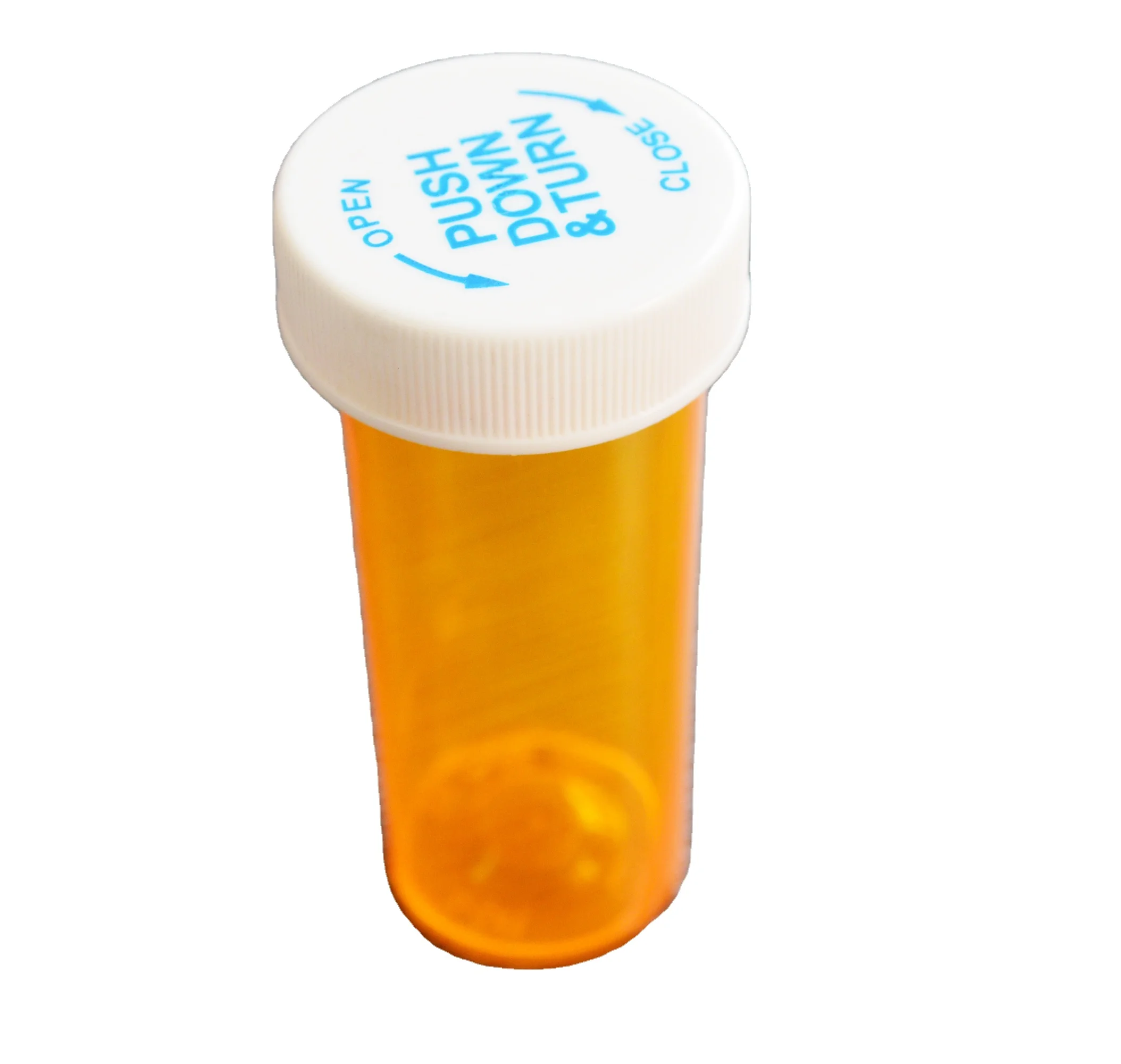 Custom Printing Logo Plastic Medicine CR Cap Pill Bottle Dram RX Medicine Pill Vials