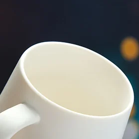White 350ml Ceramic Coffee Mug Matte Effect Handgrip Eco-Friendly Christmas Milk Gifts Sublimation Mug Print Wholesale