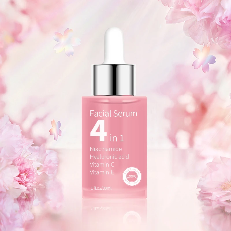 Custom Label Face Serum 4 in 1 Whitening Anti Age Face Serum with 30% Vitamin C 5% Niacinamide 10% Vitamin E Serum