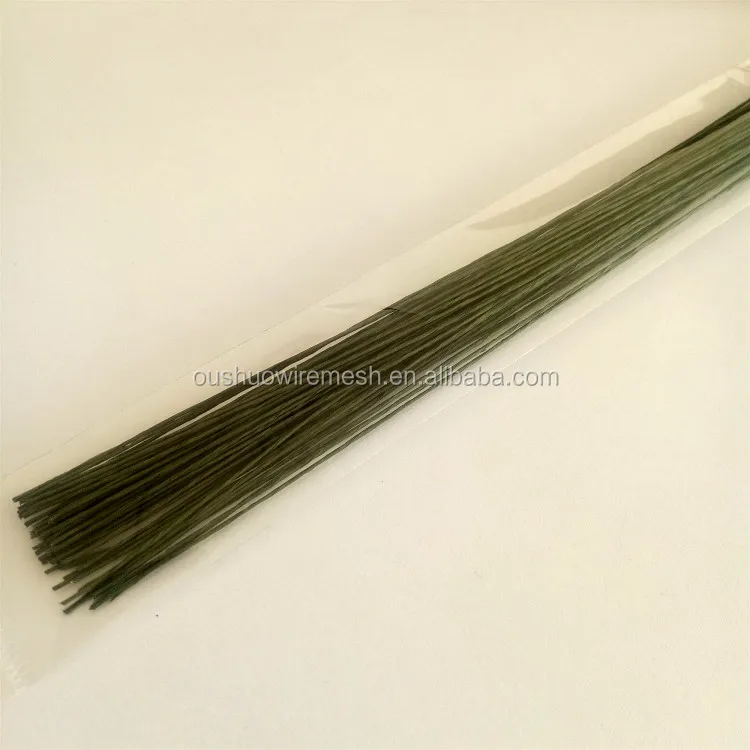 Artificial flower making material supplies 14inch 36cm length green floral wire flower stems craft wire