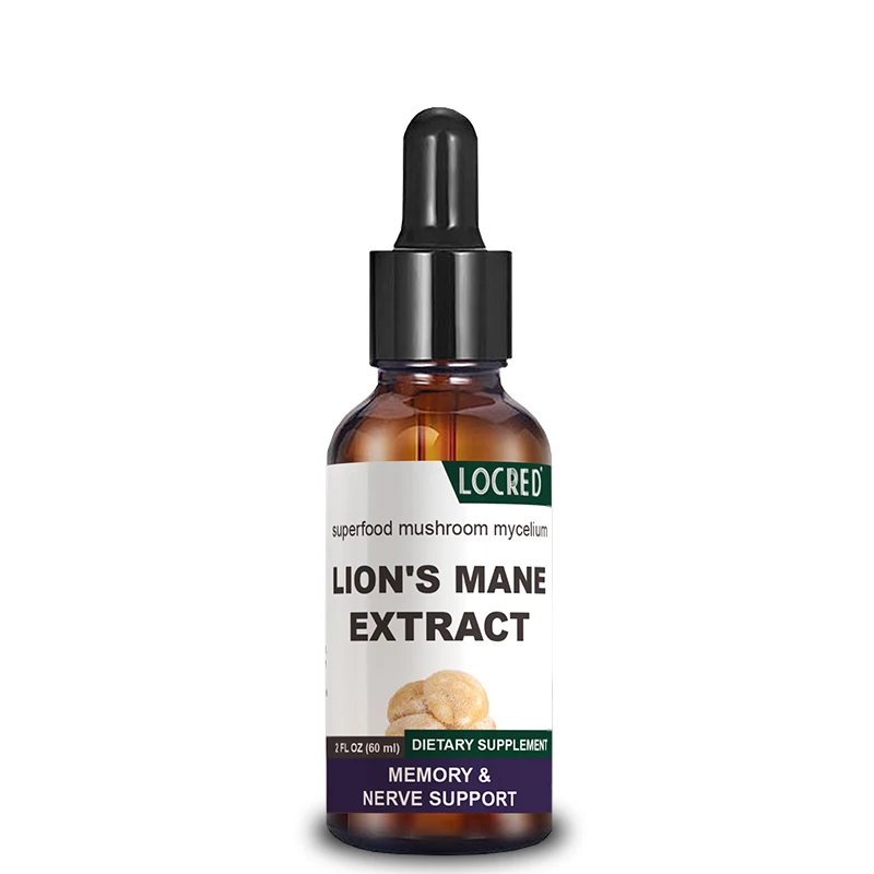 Hot Sale Lions Mane Mushroom Extract Liquid Supplement Oral Liquid Drops For Brain Booster