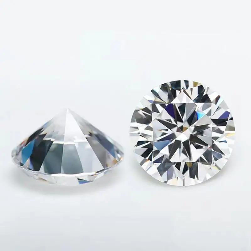 Wholesale OEM Custom Round Cut Synthetic Diamond Gemstone White VVS Moissanite Diamond Pass GRA Certificate Moissanite Diamond