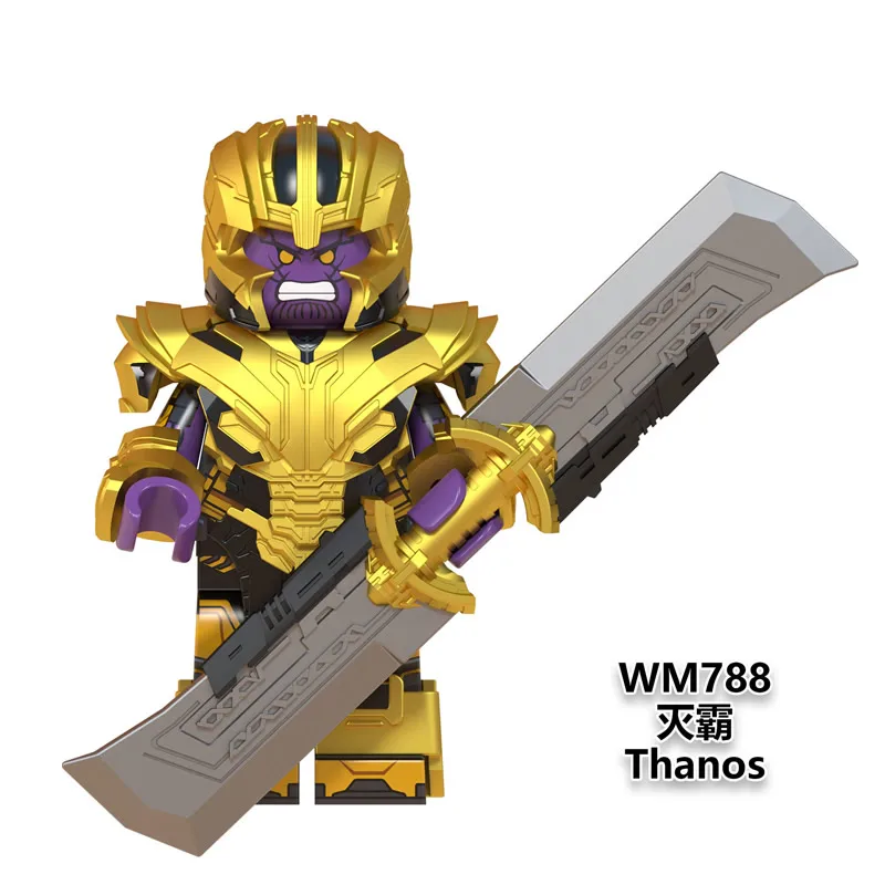 WM785 WN788 Super Heroes Legos Compatible 7.5CM Big Size Thanos Building Blocks Mini Figure Toys