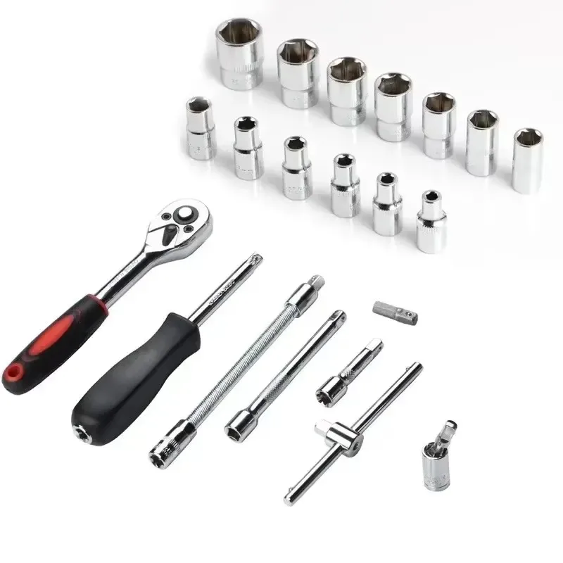 46pcs in 1 Ratchet Torque Wrenches Socket Wrench Spanner Tools Box Set for Mechanic Screwdriver Tool Set