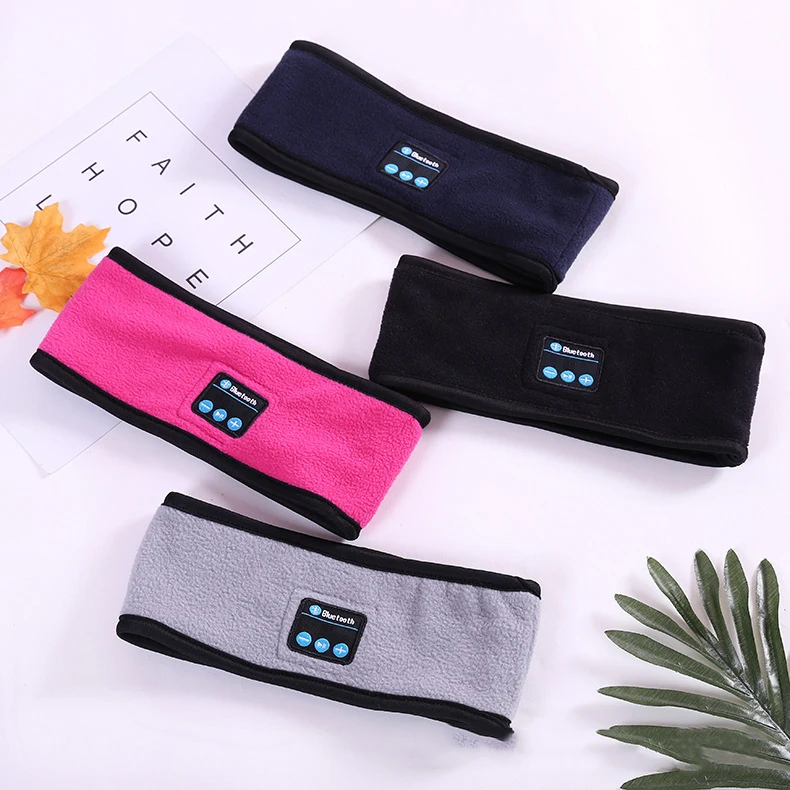 
Wholesale Music Blue tooth Bandeau Maquillage Scrunch Plain Sublimation Headband Fuzzy Padded Chunky Plush Fleece Namebrand Logo 