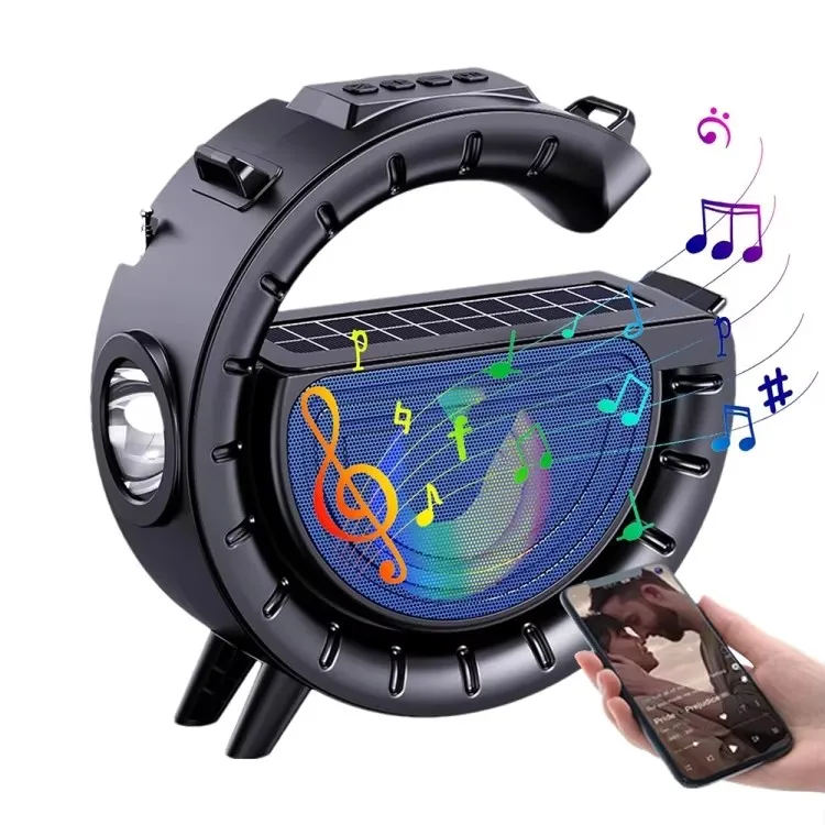 Hot Big G Bluetooth Speaker Flashlight Solar Player Outdoor Convenient Wireless Card Speaker 10W Bluetooth Connection 5V CF-SW05