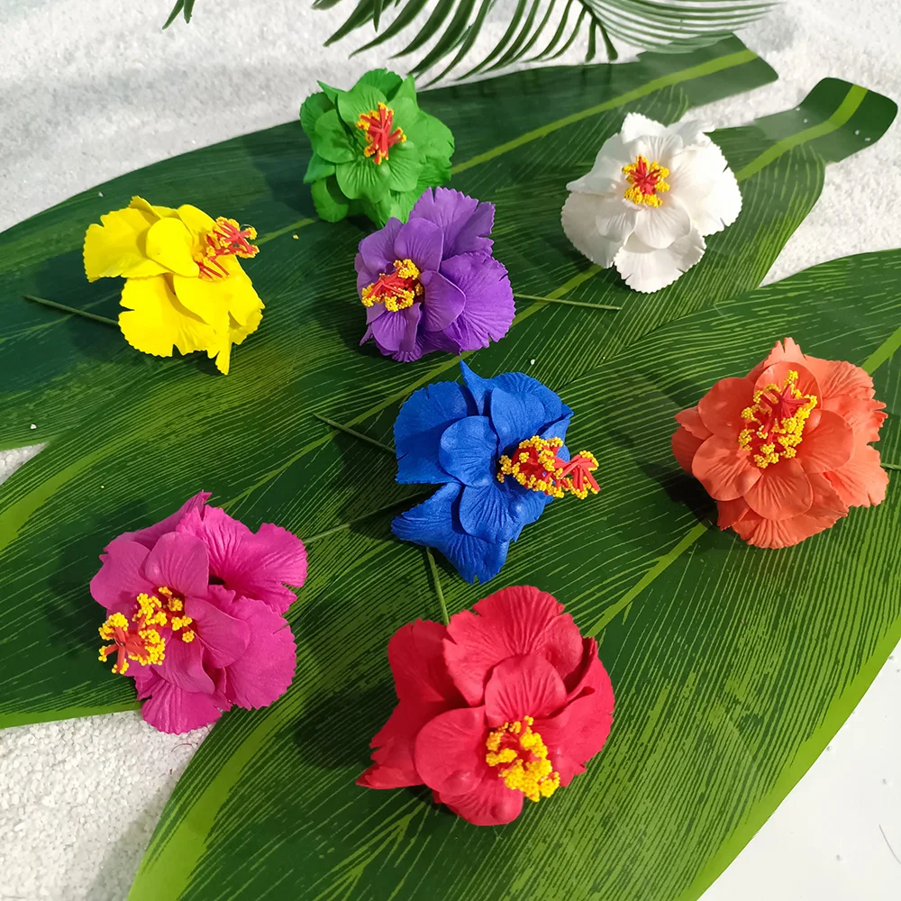NEW Layer Hibiscus KN-hf075s Eva Foam Tiare Hair Pick Hawaiian Flowers Ear Pick for Hula Girl Dance Party Daily Floral Garland