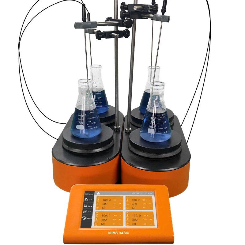 4 points Combined multi-position Magnetic stirrer with heating