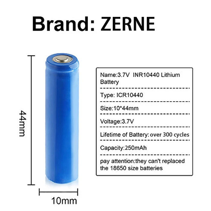 Customizable Ultrafire aaa Lithium Li-Ion 10440 18650 Battery 3.7V 250Mah 320Mah Li Ion Rechargeable Battery