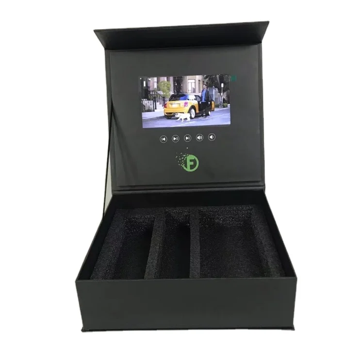 High quality video gift box with LCD screen support for customization with foam filler