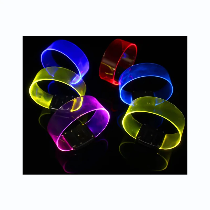 Led Tpu Flashing Led Bracelet Light Up Wrist Band Decoration Bracelet Wristband For Party Supplies