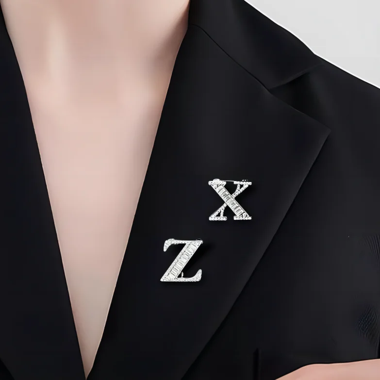 Wholesale Price Rhinestone Chest Brooch Letter B 26 Letter Brooch Pin Alphabet Z Letter Brooch